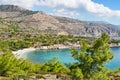 The beach Tigani in Chios, Greece Royalty Free Stock Photo