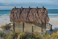 Beach Tiki Hut Bar on the Ocean Royalty Free Stock Photo