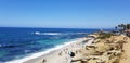 Beach time in the sun and sand on the Pacific Ocean - La Jolla, California Royalty Free Stock Photo