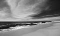 Beach at Todos Santos central Baja California Mexico BCS - black and white