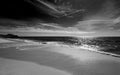 Beach at Todos Santos central Baja California Mexico BCS - black and white