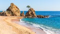 Beach in Tossa de Mar, Costa Brava, Catalonia Royalty Free Stock Photo