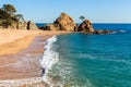 Beach in Tossa de Mar, Costa Brava, Catalonia Royalty Free Stock Photo