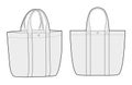 Beach Tote oversized silhouettes, carryall functionality bag. Fashion accessory technical illustration. Vector satchel