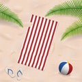 Beach towel in the sand