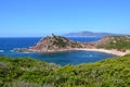 Beach and tower, Sardinia - Italy Royalty Free Stock Photo