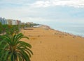 Beach of town Calella, part of the Costa Brava destination in Catalonia, near Barcelona, Spain Royalty Free Stock Photo