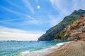 Beach of the town of Positano, Amalfi Coast, Italy Royalty Free Stock Photo