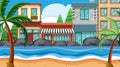 A beach town scene