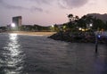 The beach of Townswille in night.