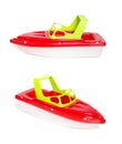 Beach Toy Speedboat isolated on a white background Royalty Free Stock Photo