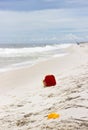 Beach toys left on the beach in the afternoon