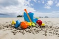 Beach toys, sand toys on a beach in Thailand Royalty Free Stock Photo