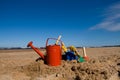 Beach toys in the sandy beach Royalty Free Stock Photo