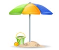beach toys and umbrella