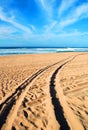 Beach tracks in Sand at Polihale State Park