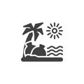 Beach with trash bags vector icon