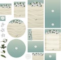 Beach tropical frangipani flowers on white sand wedding invitation set 2