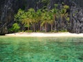 The beach on a tropical island.