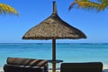 Beach Tropical Paradise Sunbeds Vacation Sea Royalty Free Stock Photo
