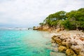 Beach and tropical resort, Labadee island, Haiti. Royalty Free Stock Photo