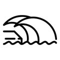 Beach tsunami icon, outline style