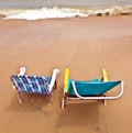 Beach with two chairs Royalty Free Stock Photo