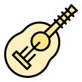 Beach ukulele icon vector flat