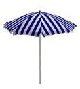 Beach umbrella - Blue-white striped Royalty Free Stock Photo