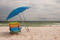 Beach Umbrella and Chair Royalty Free Stock Photo
