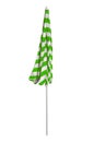 Beach umbrella closed - Green-white striped Royalty Free Stock Photo