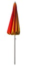 Beach umbrella closed - Yellow-red Royalty Free Stock Photo