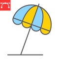 Beach umbrella color line icon Royalty Free Stock Photo