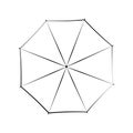 Beach umbrella coloring on white background, vector sketch, outline