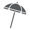 Beach umbrella glyph icon, travel and parasol Royalty Free Stock Photo