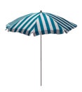 Beach umbrella - Light Blue-white striped Royalty Free Stock Photo