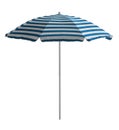 Beach umbrella - Light Blue-white striped Royalty Free Stock Photo