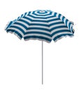 Beach umbrella - Light blue-white striped Royalty Free Stock Photo