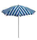 Beach umbrella - Light blue-white striped Royalty Free Stock Photo