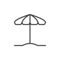 Beach umbrella line icon