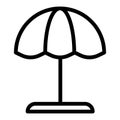 Beach umbrella line icon. Parasol vector illustration isolated on white. Vacation card outline style design, designed