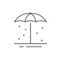 Beach umbrella line outline icon