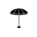 Beach umbrella logo icon vector illustration