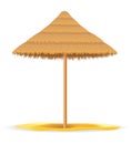 Beach umbrella made of straw and reed for shade vector illustration