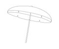 Beach umbrella, parasol for summer holiday, continuous one line drawing. Sunshade equipment. Summertime relax on coast