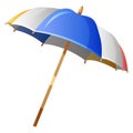 Beach umbrella. Sun protection on the beach. Cartoon style. Royalty Free Stock Photo