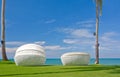 Beach Umbrella And Sunbath Seats