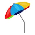 Beach umbrella vector icon on a white background. Parasol illustration isolated on white. Sun protection realistic style Royalty Free Stock Photo