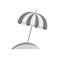 Beach umbrella vector illustration, black and white icon Royalty Free Stock Photo