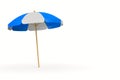 Beach umbrella on white background. Isolated 3D illustration Royalty Free Stock Photo